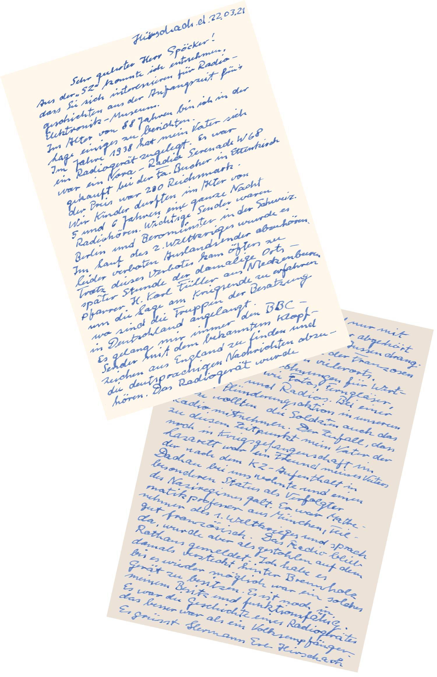 Brief Hermann Erb mit Radiogeschichte