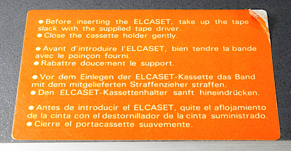 ELCASET Hinweis